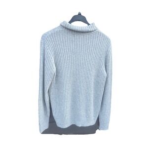 Rosie Whelan Ribbed Grey Turtleneck Sweater Size Medium Thick‎ And Cozy Hybrid